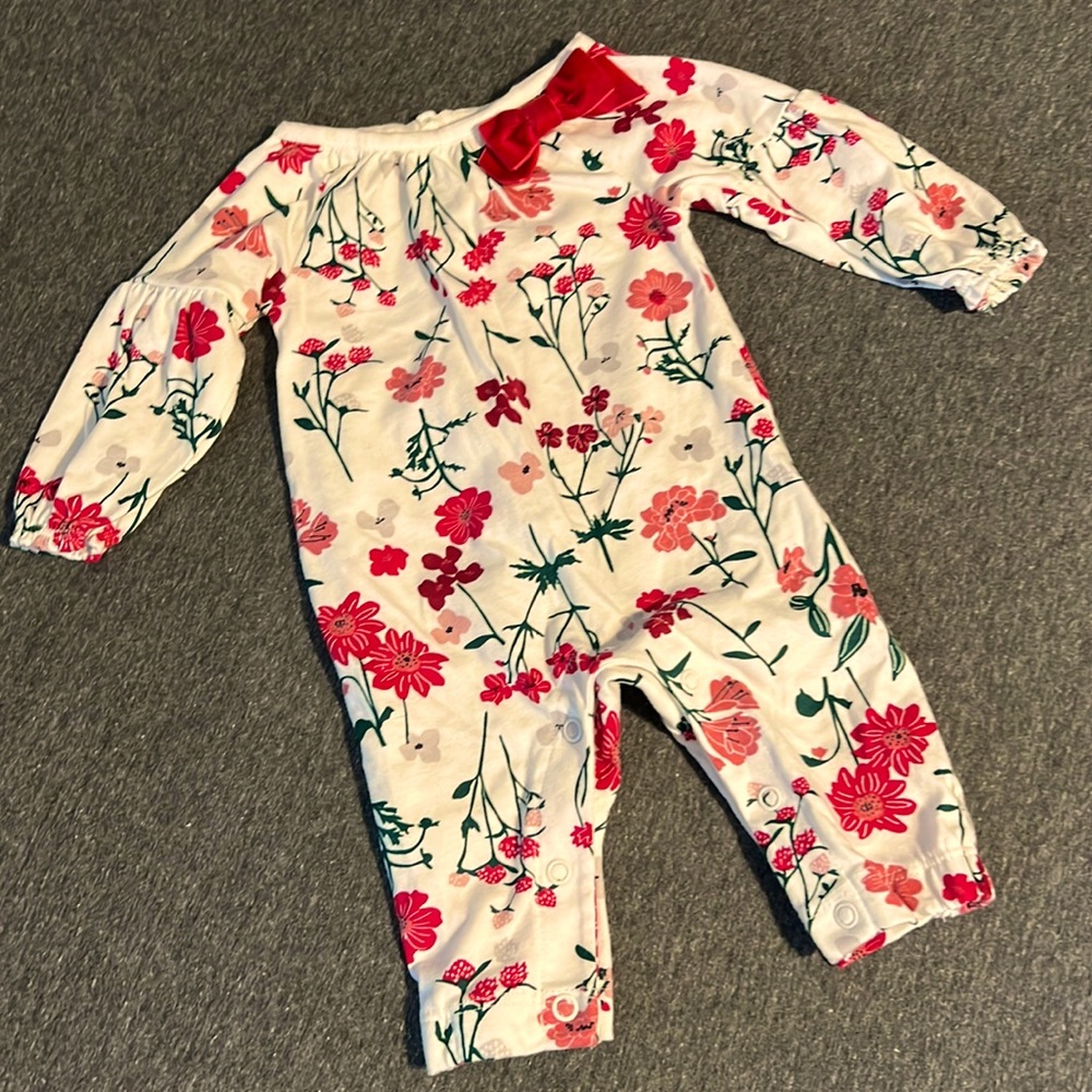 Carter’s Newborn Girl Red Floral Jumpsuit